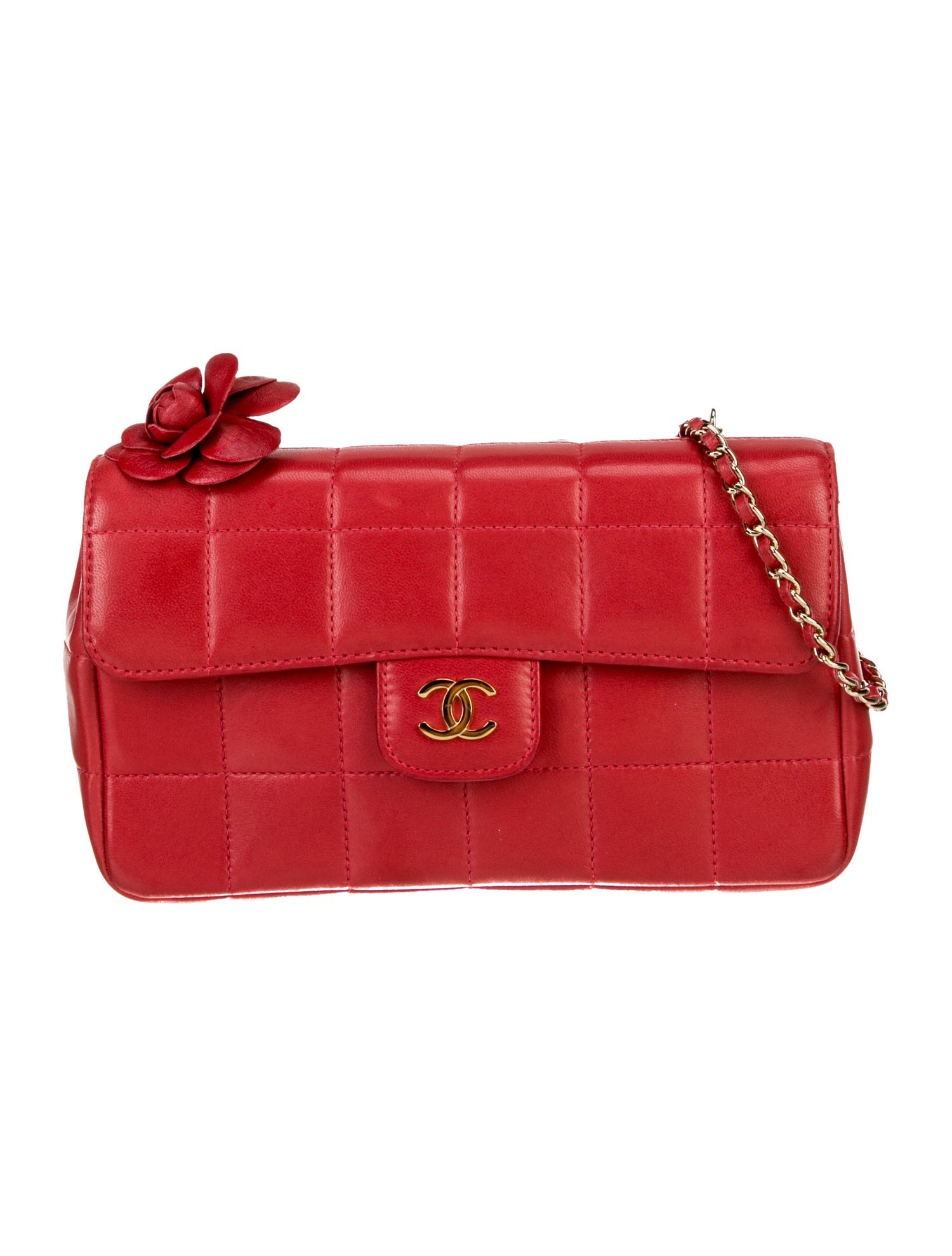 Chanel Extra Mini Square Quilt Camellia Flap Bag