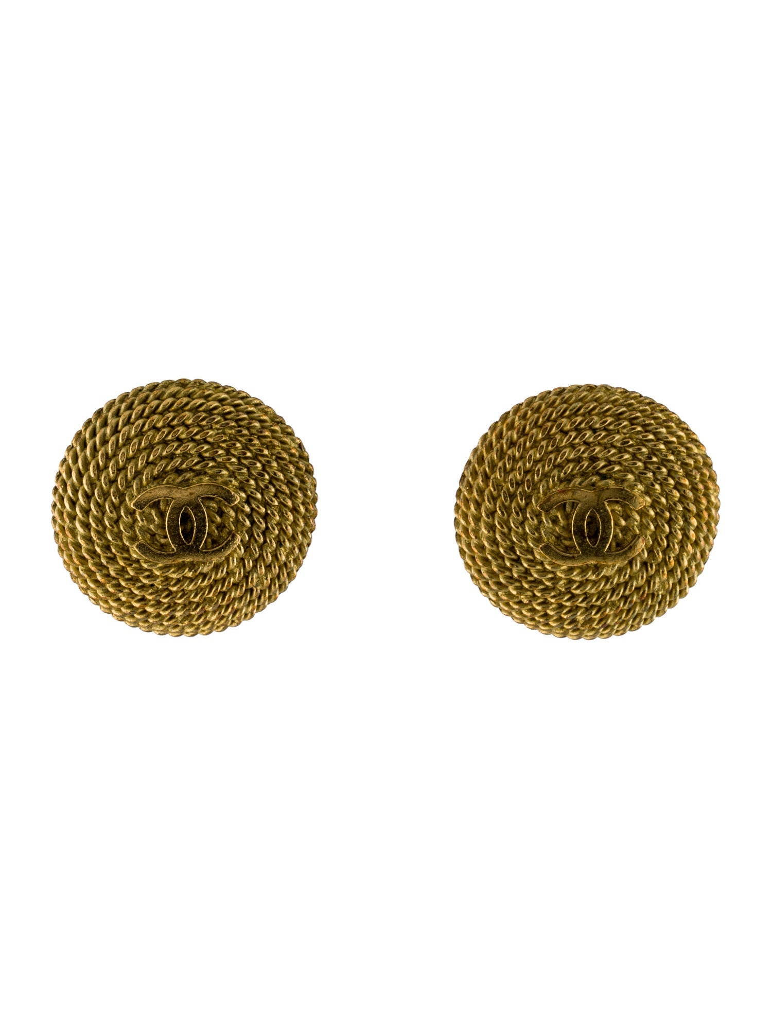 Chanel Vintage Rope CC Clip-On Earrings