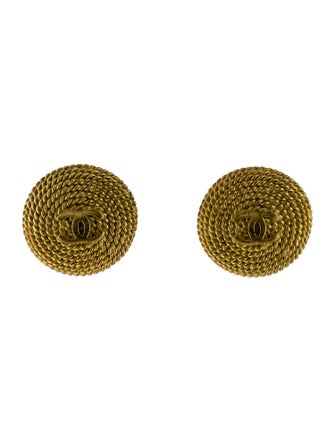 Chanel Vintage Rope CC Clip-On Earrings