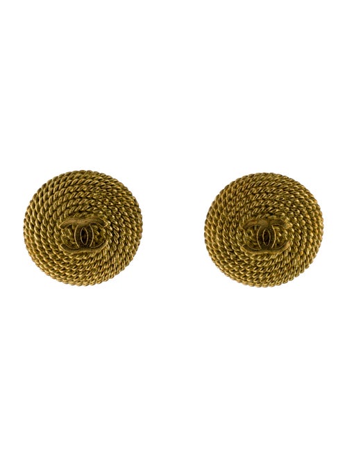 Chanel Vintage Rope CC Clip-On Earrings