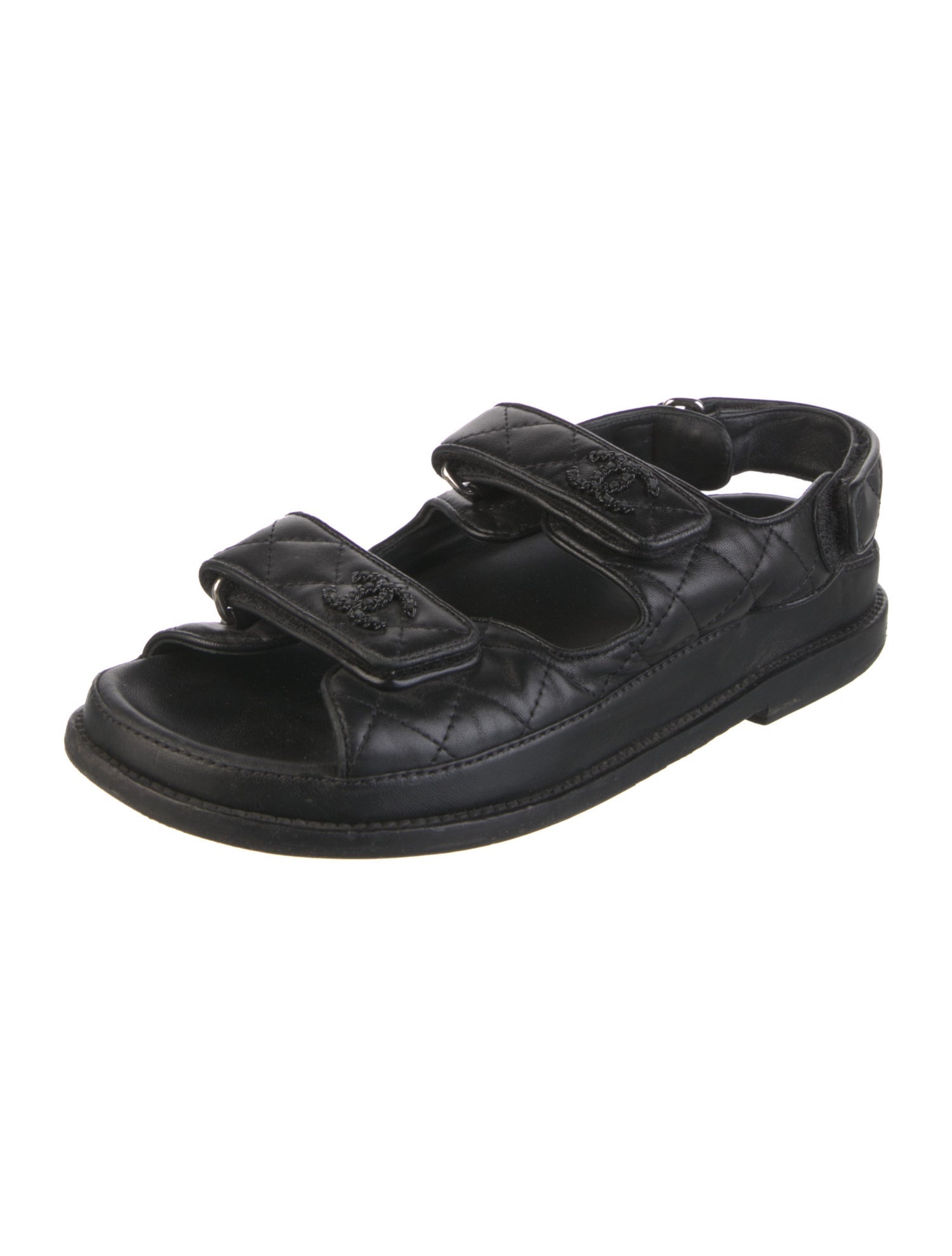 Chanel Gate No. 5 Interlocking CC Logo Slingback Sandals