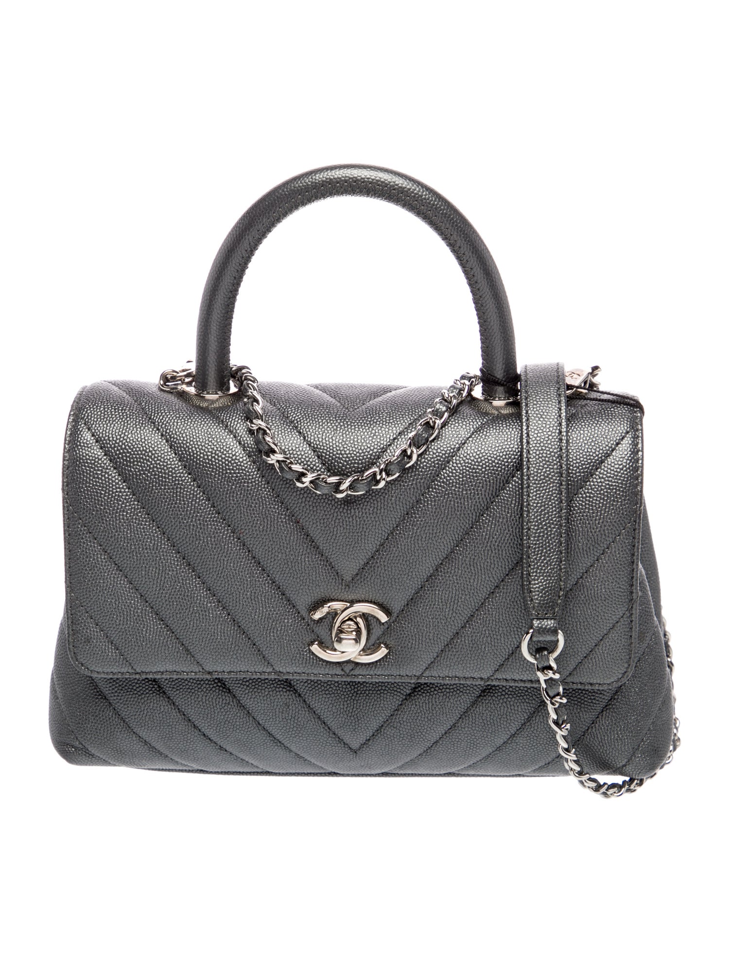 Chanel Mini Chevron Coco Handle Bag