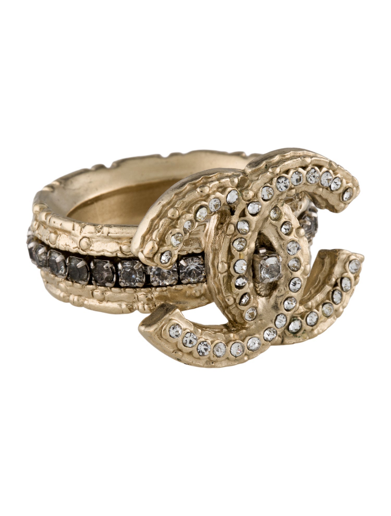 Chanel Strass CC Cocktail Ring