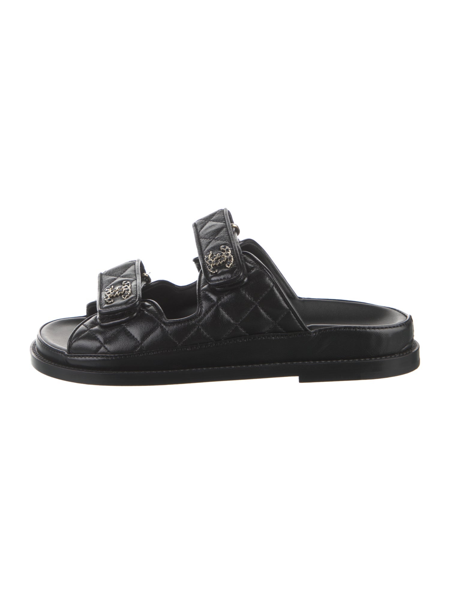 Chanel Interlocking CC Logo Calfskin Slides