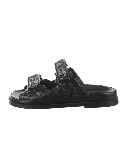 Chanel Interlocking CC Logo Calfskin Slides