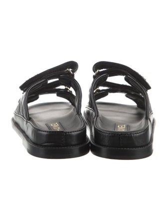 Chanel Interlocking CC Logo Calfskin Slides
