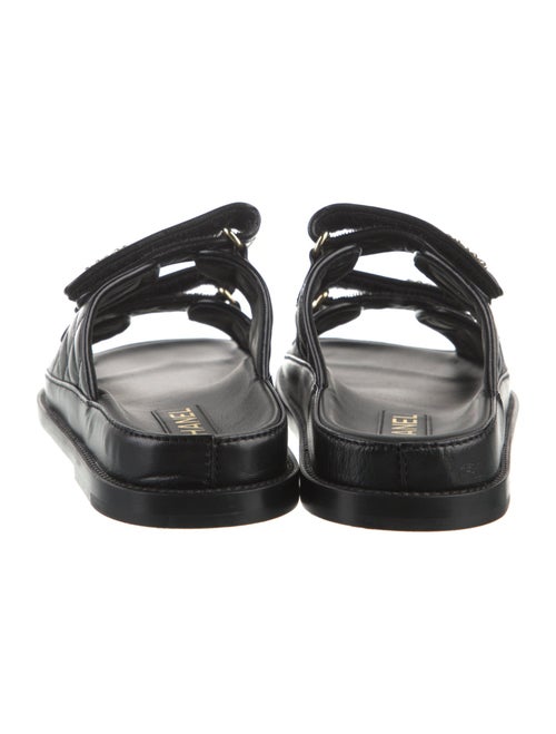 Chanel Interlocking CC Logo Calfskin Slides