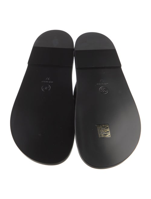 Chanel Interlocking CC Logo Calfskin Slides