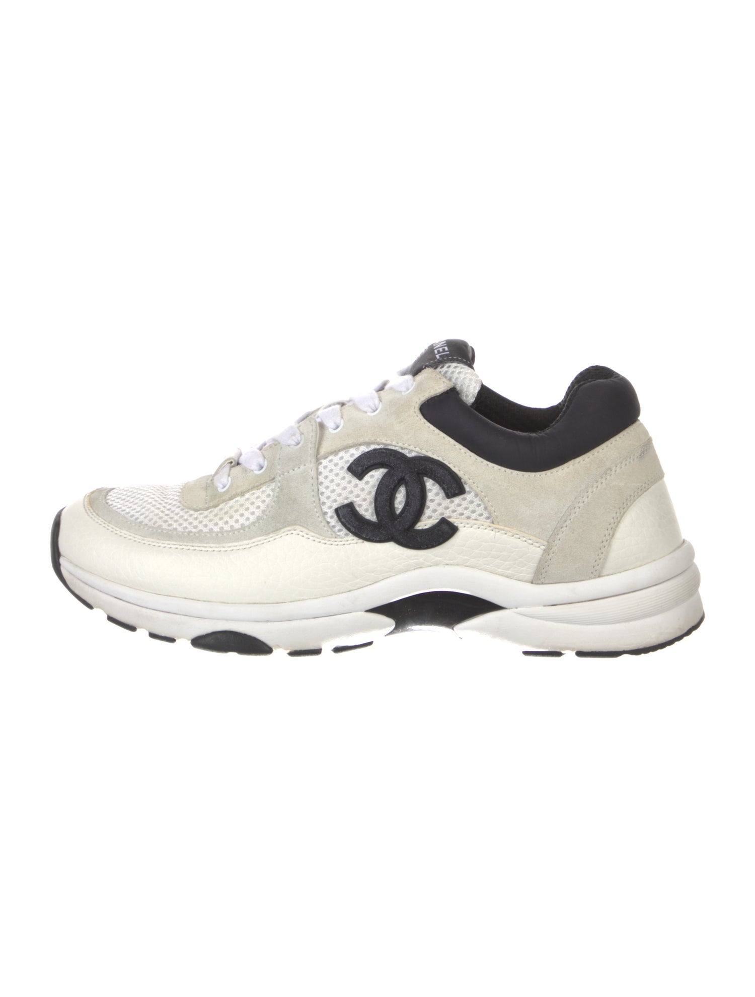 Chanel Interlocking CC Logo Suede Sneakers