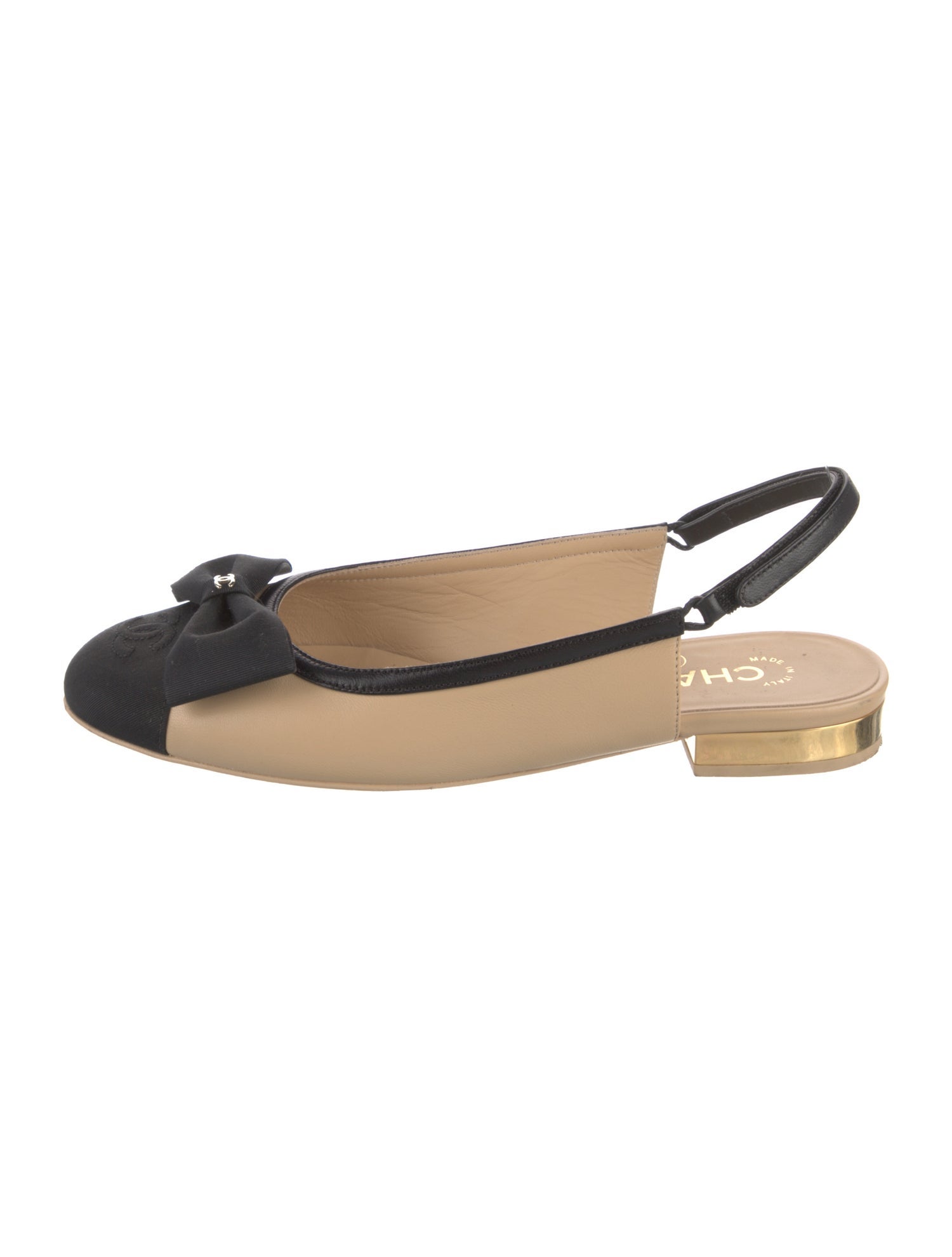 Chanel 2024 Interlocking CC Logo Slingback Flats