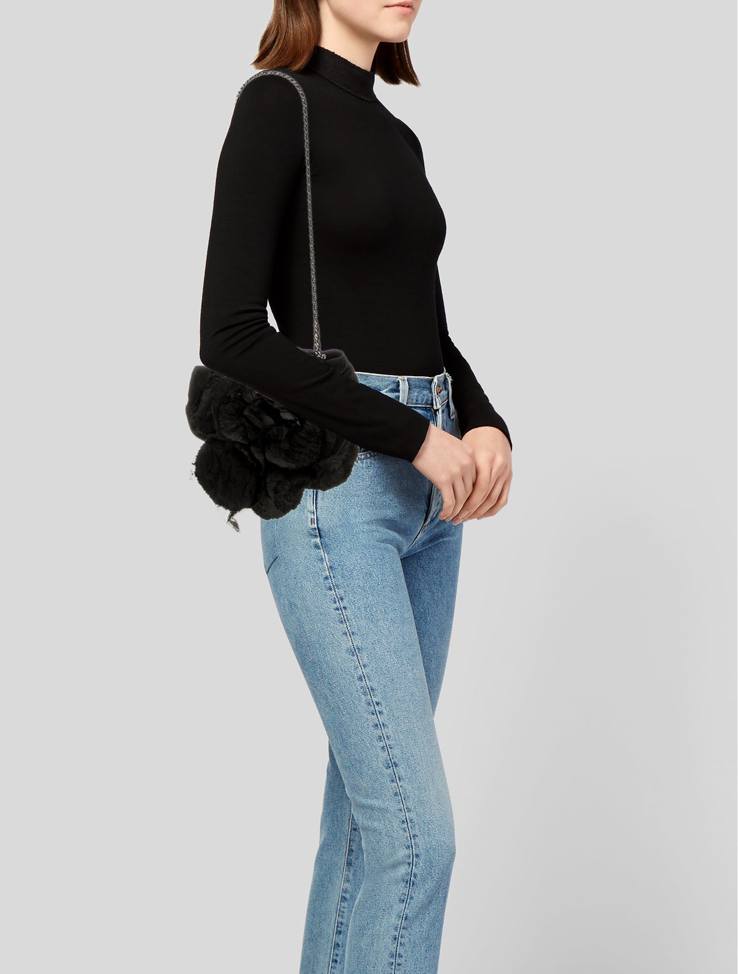 Chanel Satin Camellia Evening Bag