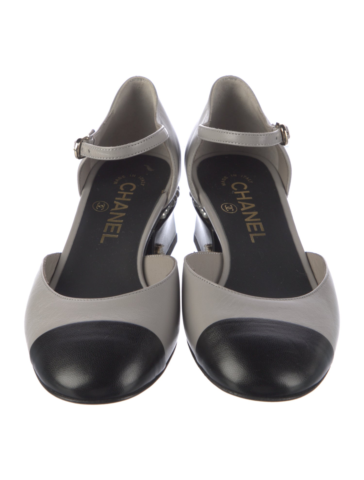 Chanel Interlocking CC Logo Goat Leather D'Orsay Pumps