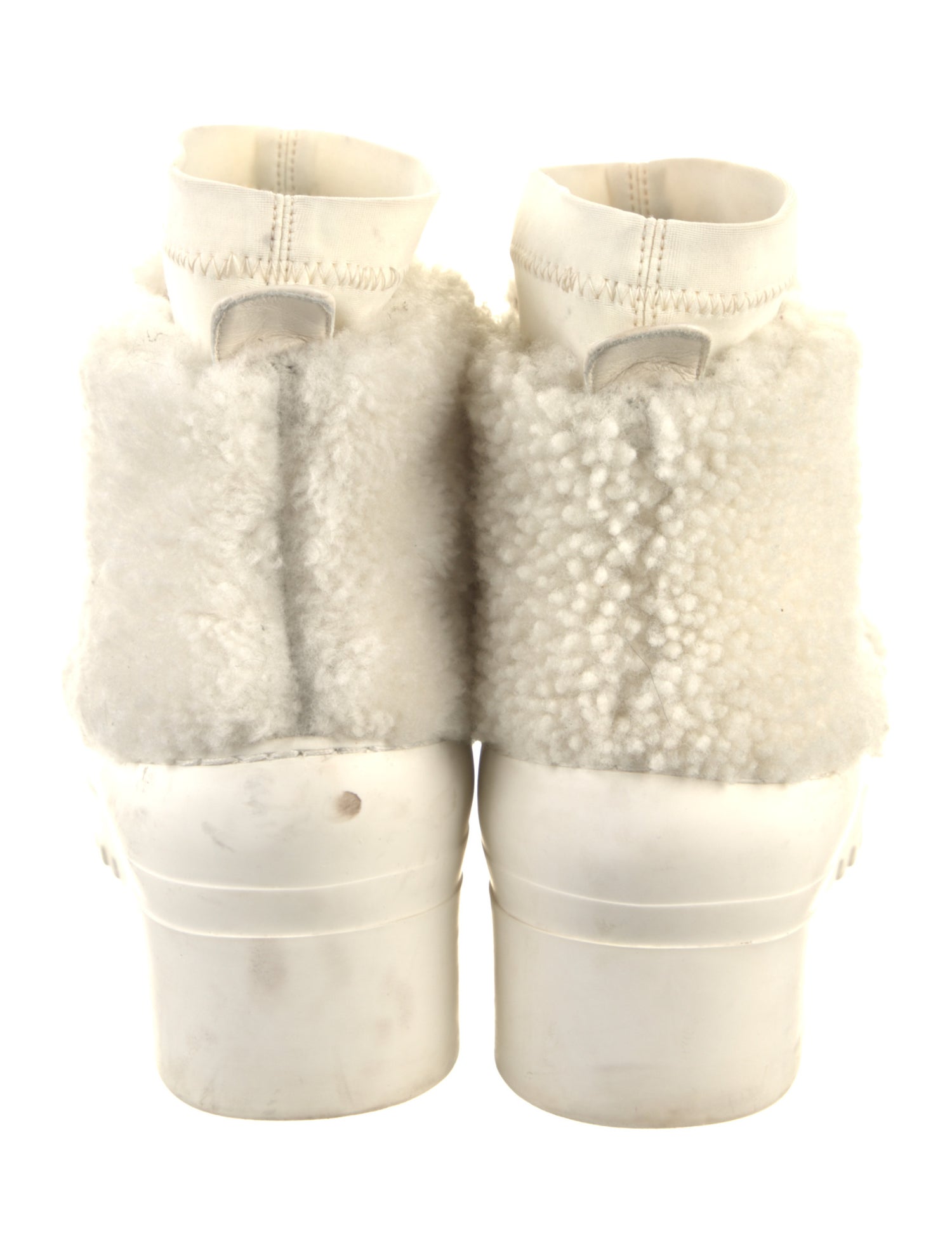 Chanel Interlocking CC Logo Shearling Boots