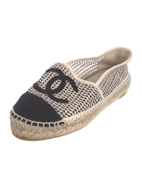 Chanel Interlocking CC Logo Mesh Accents Espadrilles