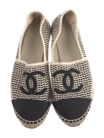 Chanel Interlocking CC Logo Mesh Accents Espadrilles