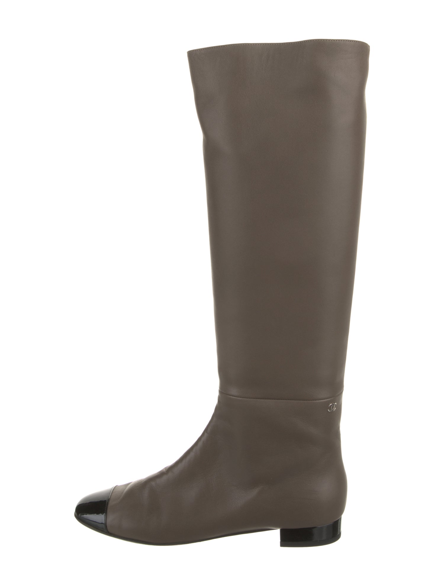 Chanel Interlocking CC Logo Leather Riding Boots