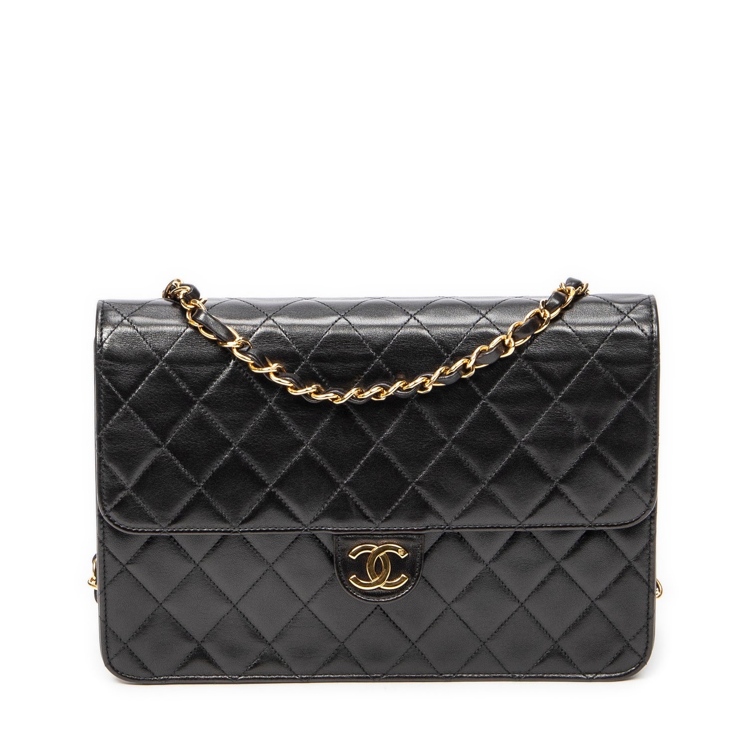 Chanel Interlocking CC Push Lock Straight Flap Vintage