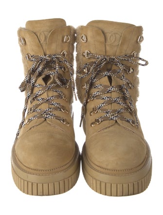 Chanel 2021 Interlocking CC Logo Combat Boots