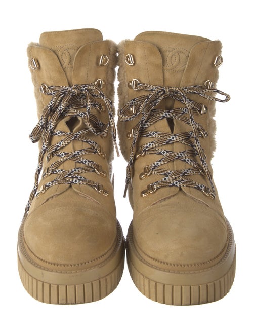 Chanel 2021 Interlocking CC Logo Combat Boots