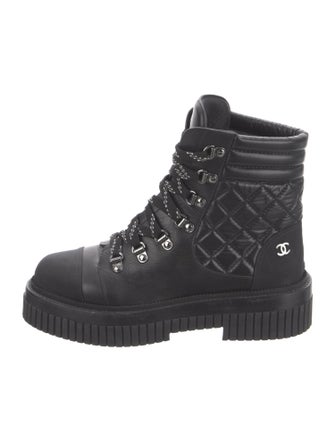 Chanel 2021 Interlocking CC Logo Combat Boots
