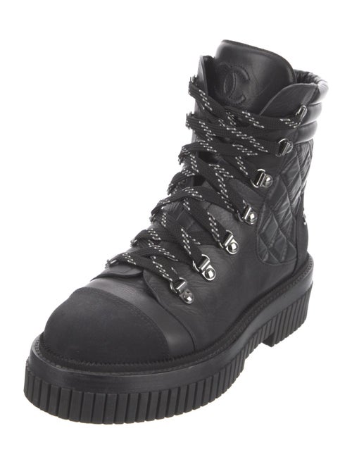 Chanel 2021 Interlocking CC Logo Combat Boots