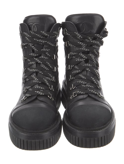 Chanel 2021 Interlocking CC Logo Combat Boots