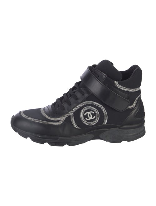 Chanel Interlocking CC Logo Neoprene Wedge Sneakers
