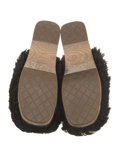 Chanel Interlocking CC Logo Shearling Mules