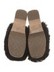Chanel Interlocking CC Logo Shearling Mules