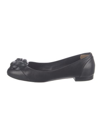 Chanel Interlocking CC Logo Leather Flats