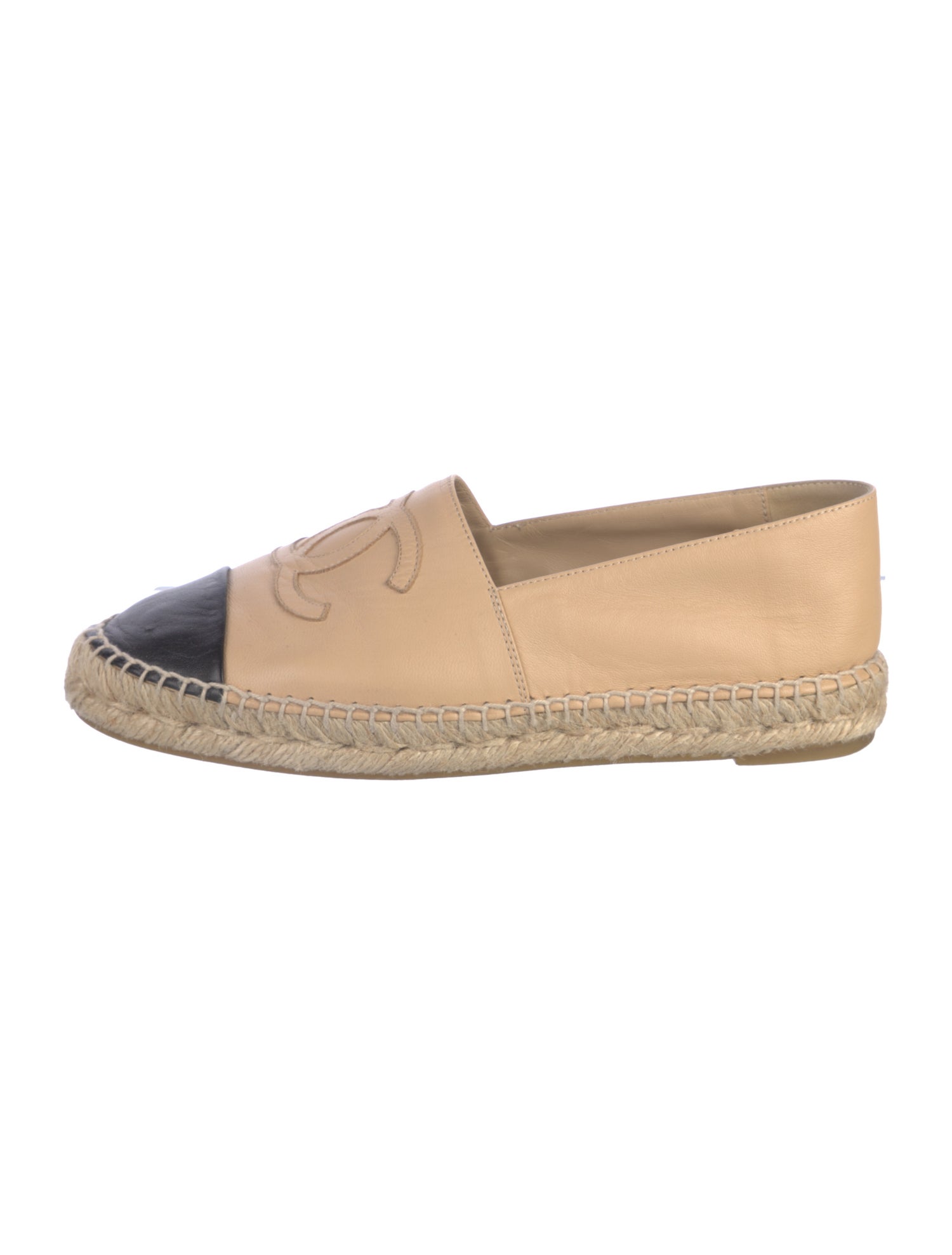 Chanel Interlocking CC Logo Lambskin Espadrilles