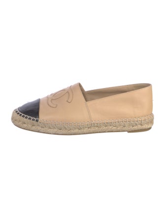 Chanel Interlocking CC Logo Lambskin Espadrilles