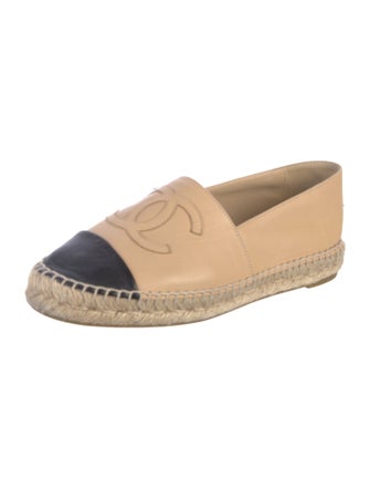 Chanel Interlocking CC Logo Lambskin Espadrilles