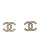 Chanel Faux Pearl CC Stud Earrings