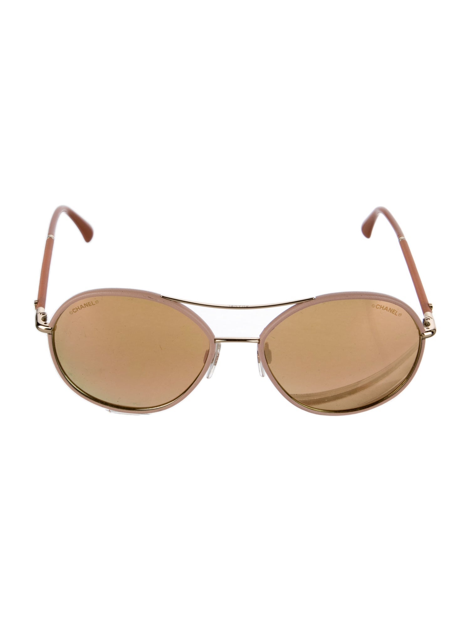 Chanel CC Round Mirrored Interlocking CC Logo Sunglasses