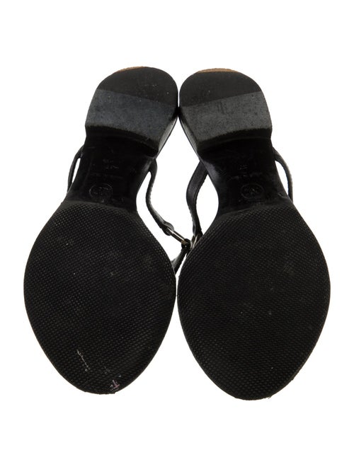 Chanel Interlocking CC Logo Leather Flip Flops