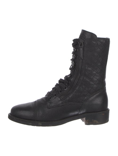 Chanel 2014 Quilted Pattern Combat Boots