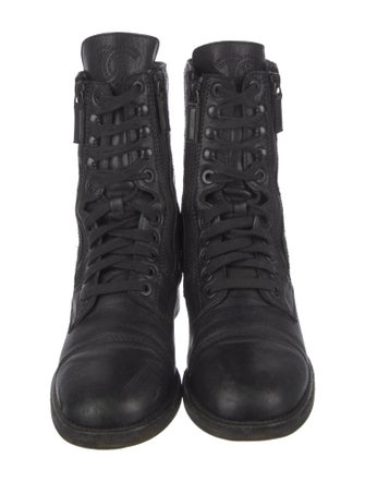 Chanel 2014 Quilted Pattern Combat Boots