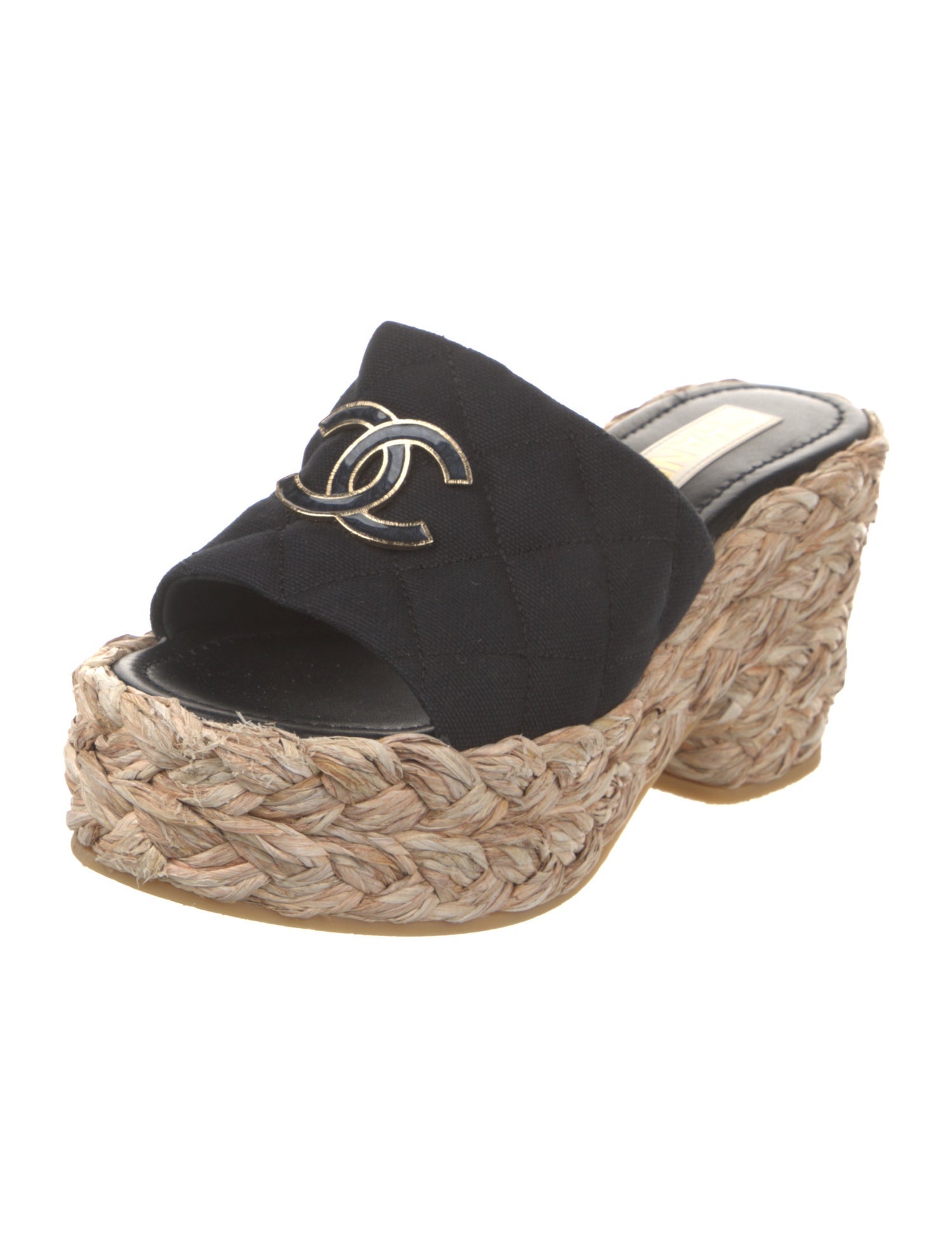 Chanel Interlocking CC Logo Canvas Espadrilles