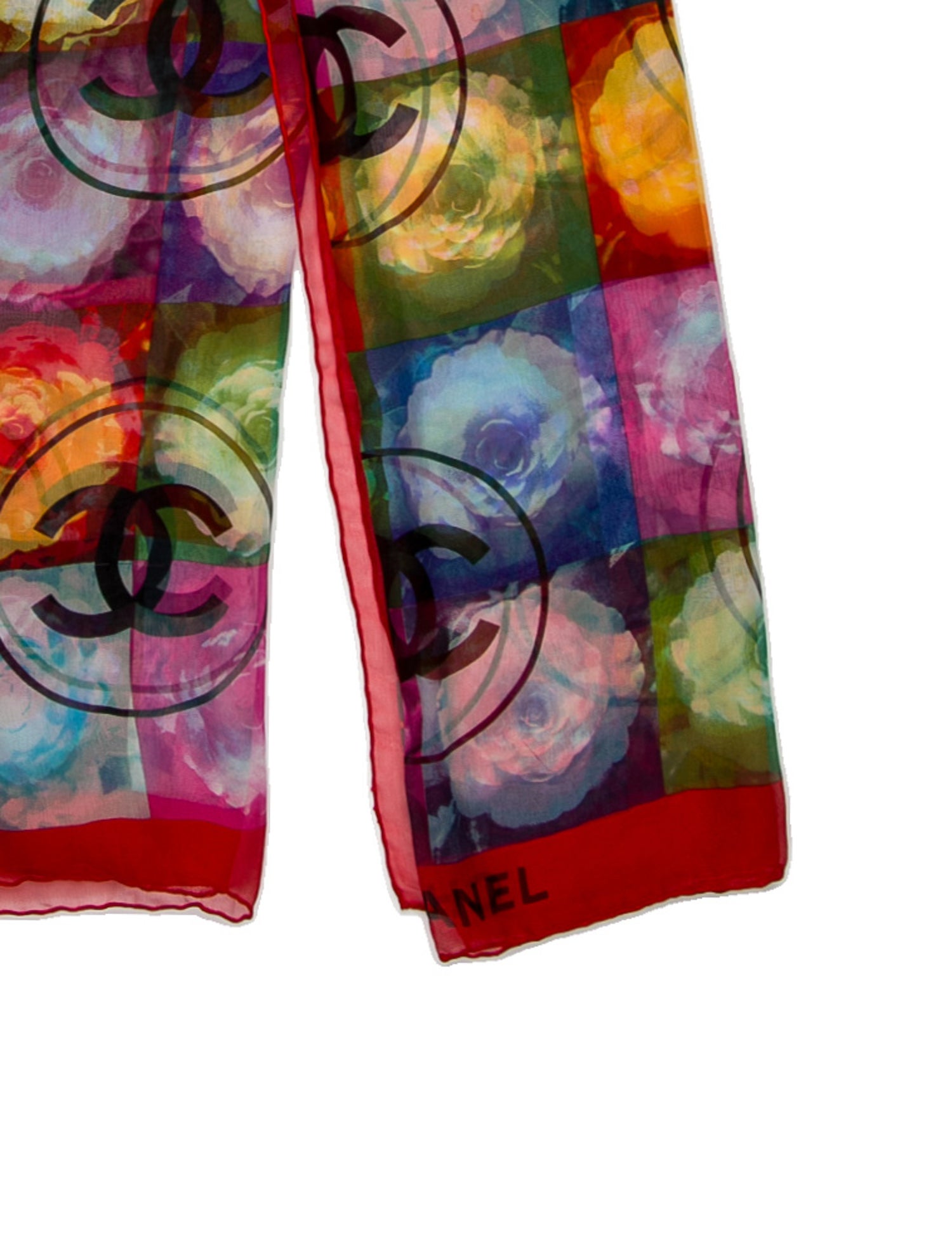 Chanel Silk Interlocking CC Logo Scarf