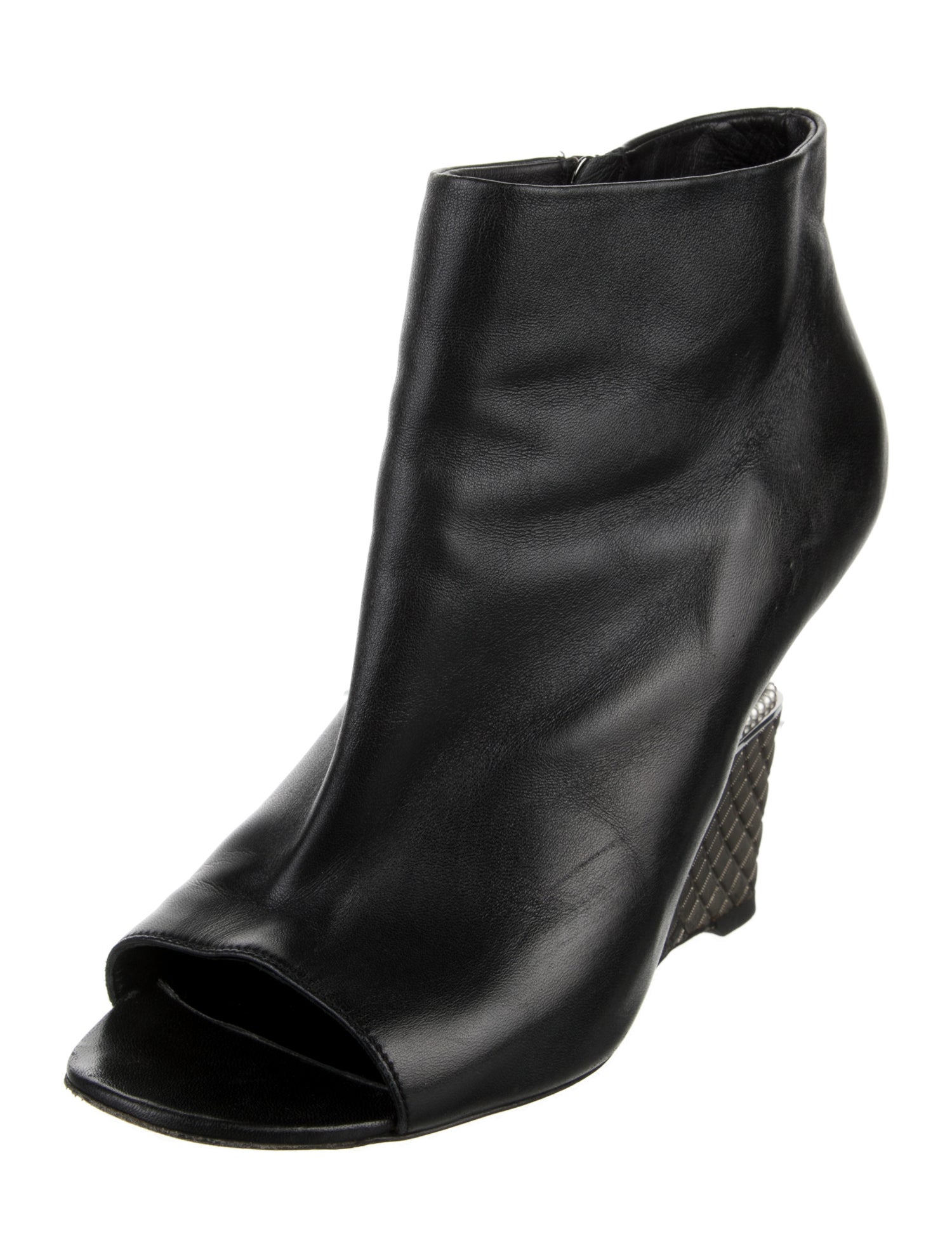 Chanel Interlocking CC Logo Leather Boots