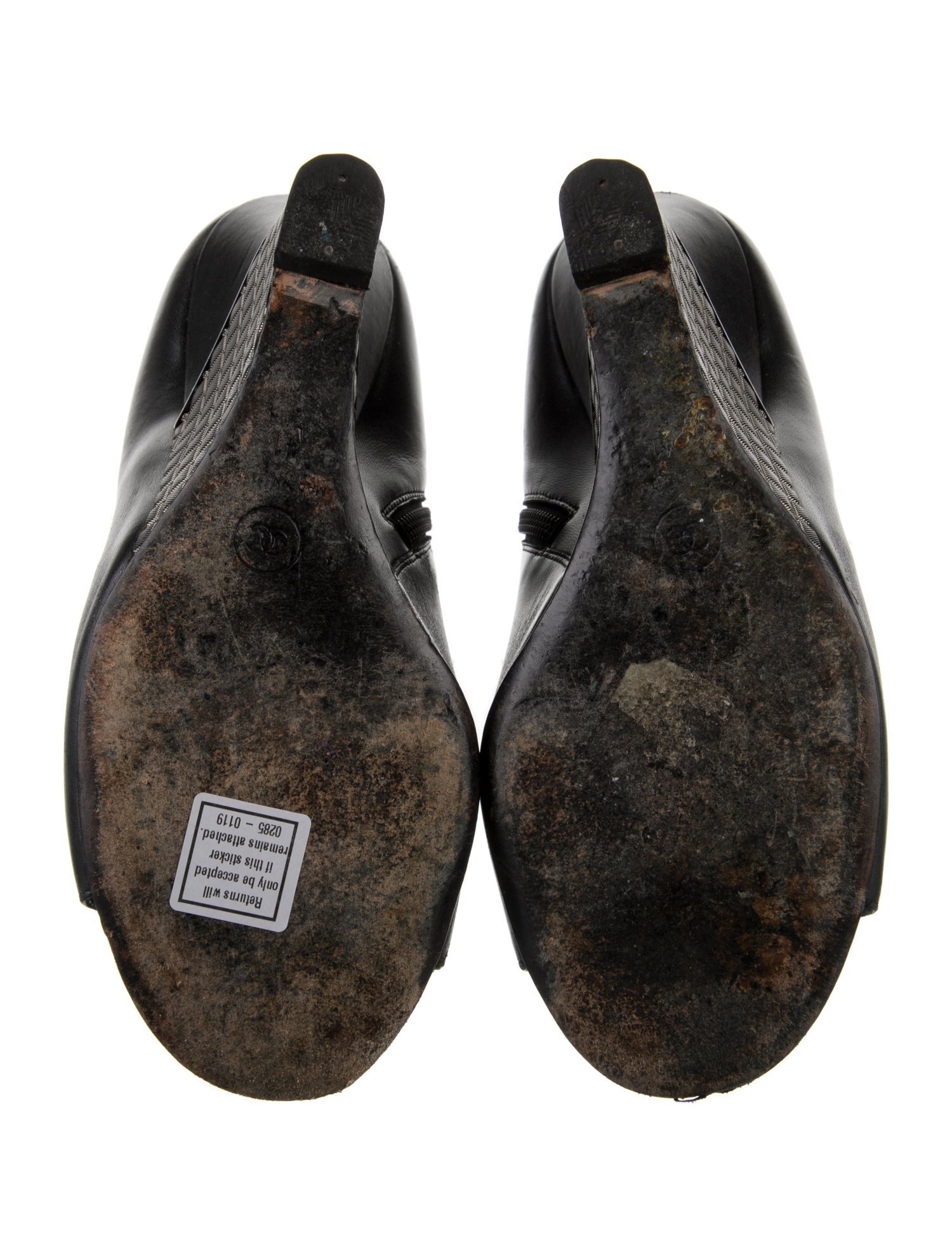 Chanel Interlocking CC Logo Leather Boots