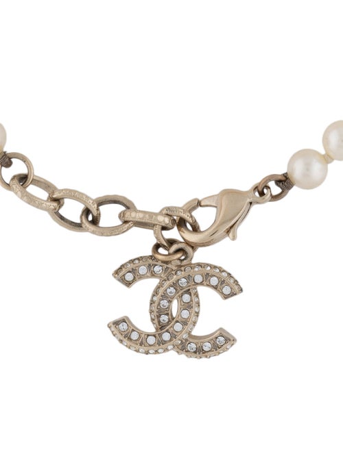 Chanel Faux Pearl & Strass CC Bracelet