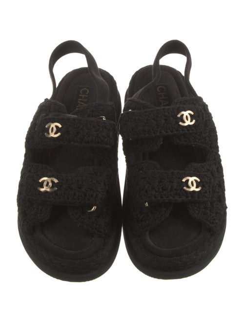 Chanel Interlocking CC Logo Slingback Sandals