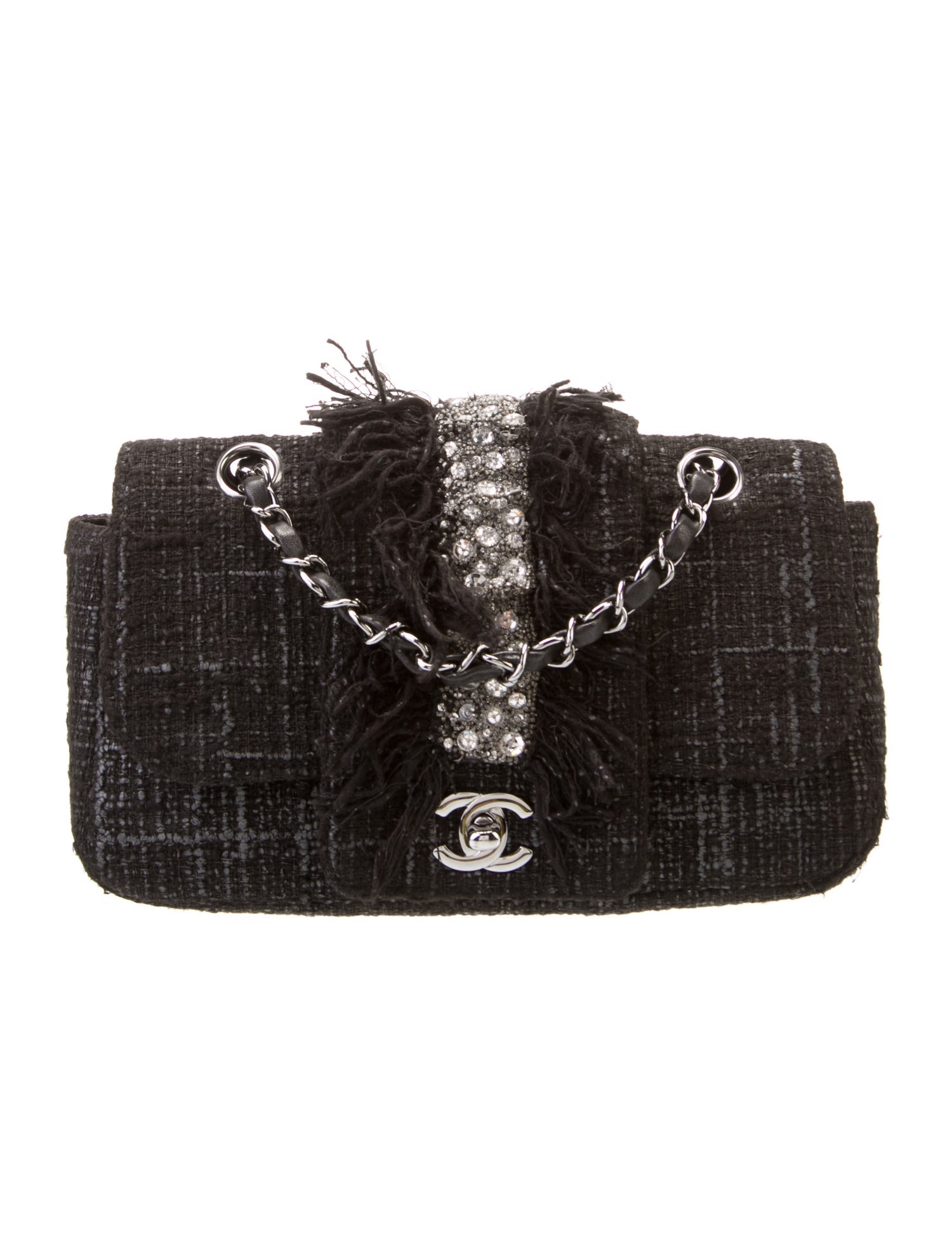 Chanel Small Tweed Swarovski Classic Flap Bag