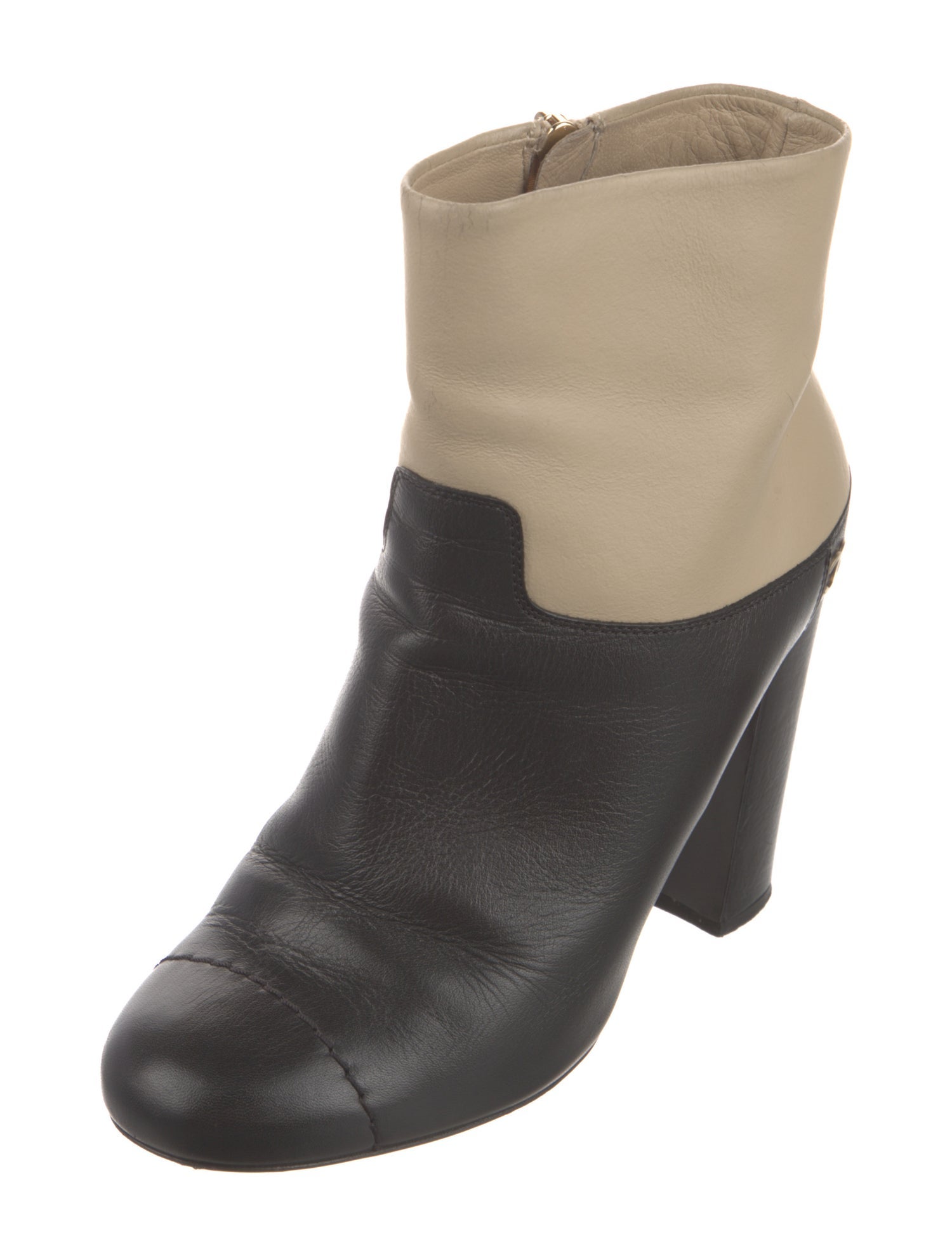 Chanel Interlocking CC Logo Leather Boots