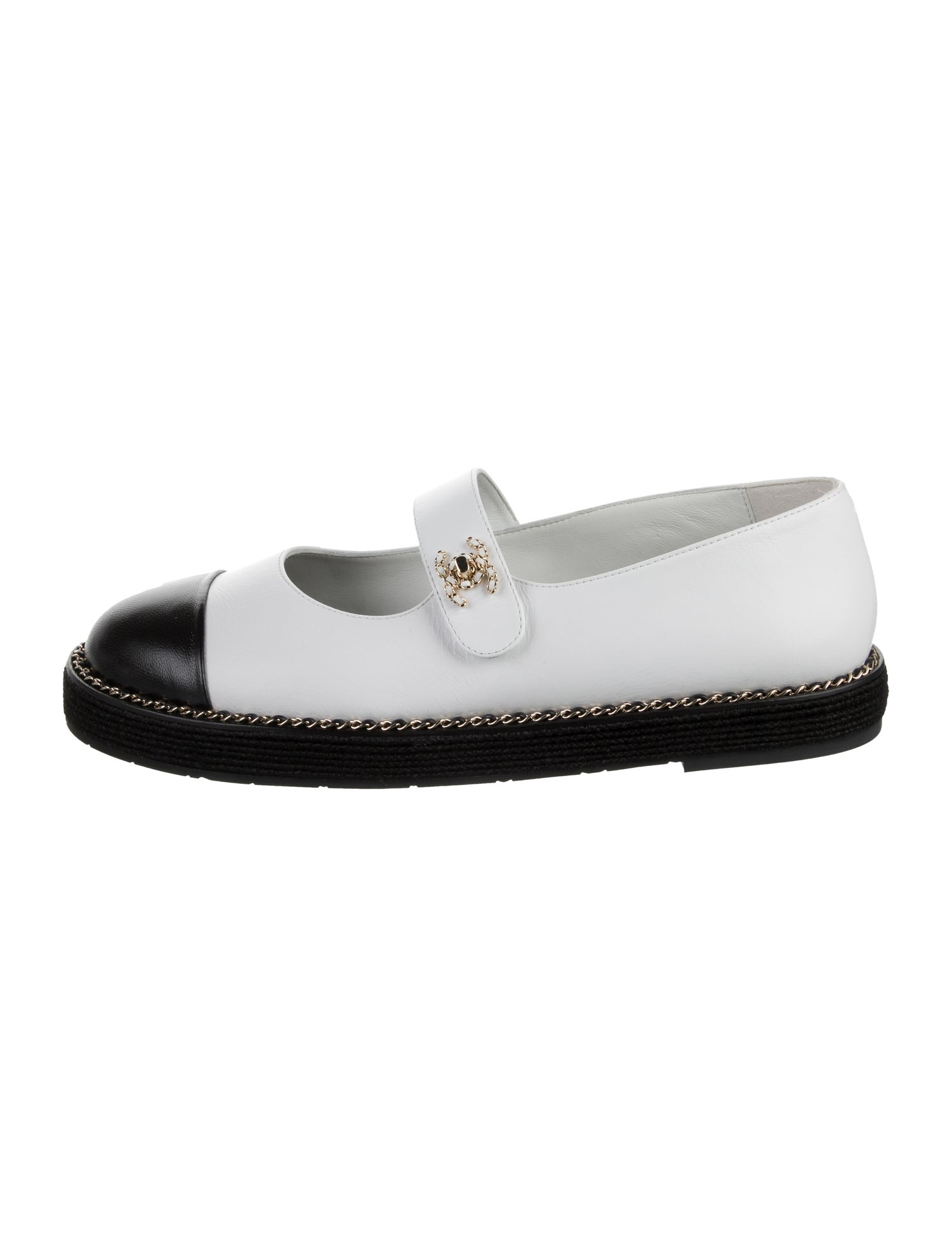 Chanel 2024 Interlocking CC Logo Mary Jane Flats