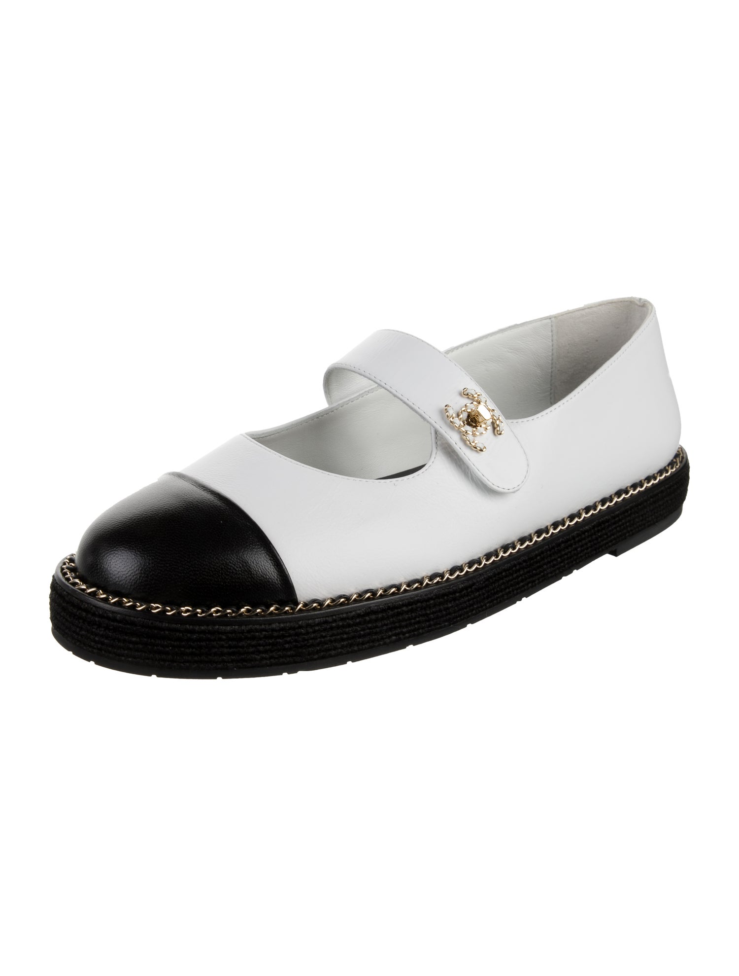 Chanel 2024 Interlocking CC Logo Mary Jane Flats