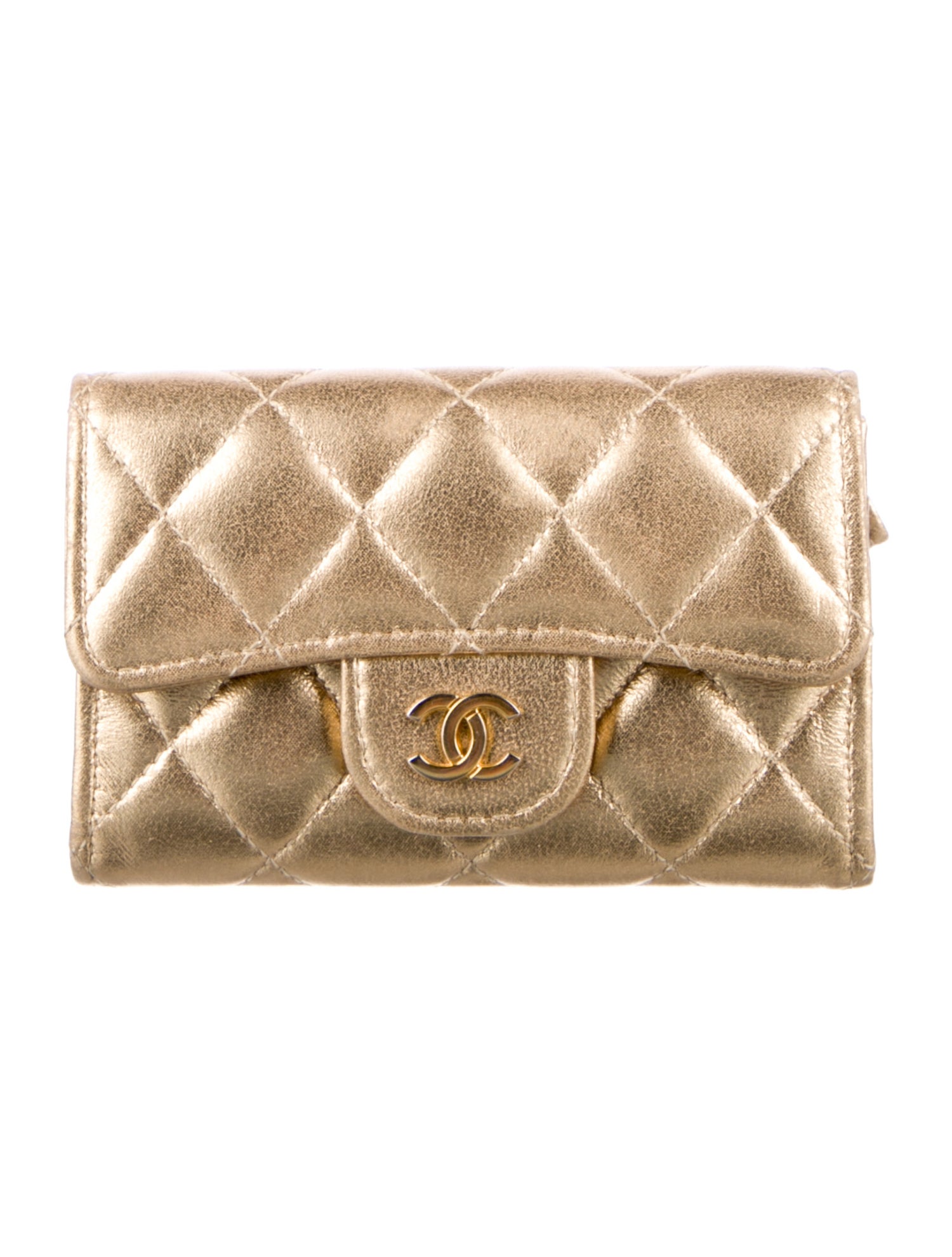 Chanel 2022 Interlocking CC Logo Compact Wallet