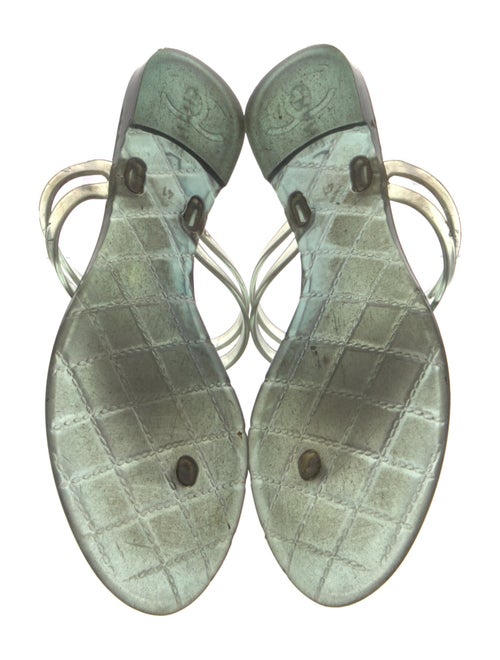 Chanel Camellia Accent Rubber Flip Flops